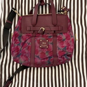 Henri Bedel Women's Burgundy and Black Backpack